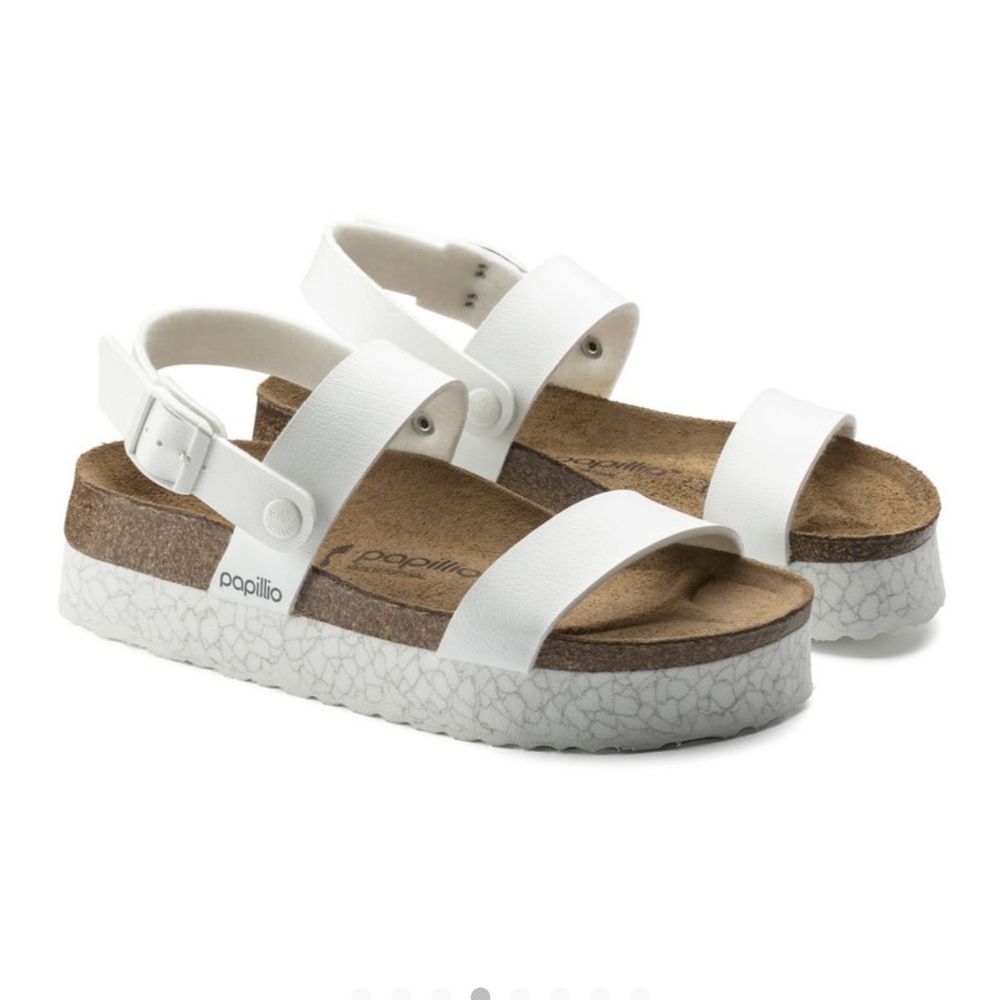 Birkenstock Cameron Papillio Marble White Platform
